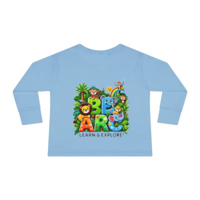 Toddler Long Sleeve T-shirt  Learn and Explore  Soft, Durable & Gentle
