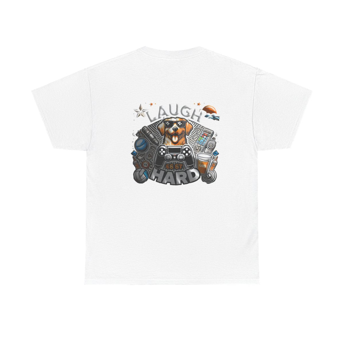 Heavy Cotton T-shirt " Laugh Hard " Classic Comfort, for Everyday