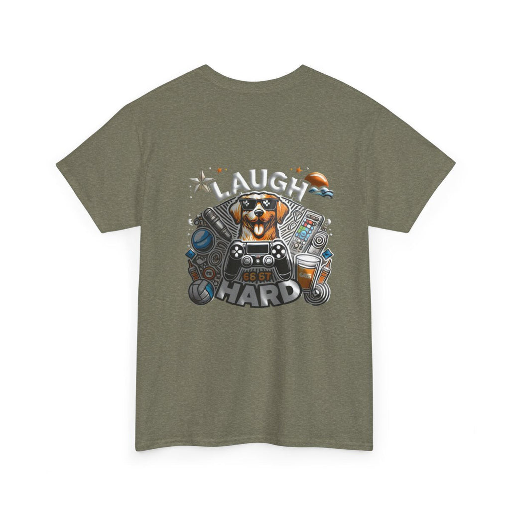 Heavy Cotton T-shirt " Laugh Hard " Classic Comfort, for Everyday