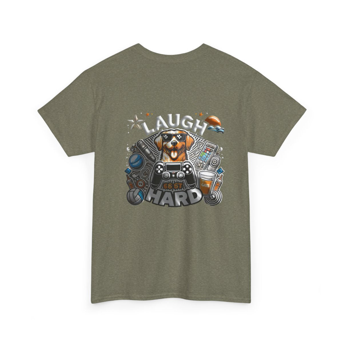 Heavy Cotton T-shirt " Laugh Hard " Classic Comfort, for Everyday