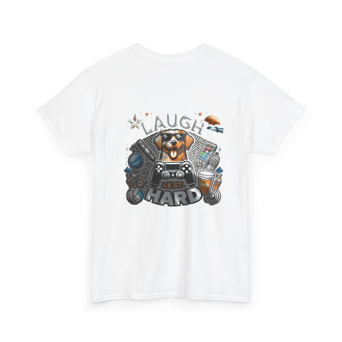 Heavy Cotton T-shirt " Laugh Hard " Classic Comfort, for Everyday