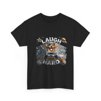 Heavy Cotton T-shirt " Laugh Hard " Classic Comfort, for Everyday