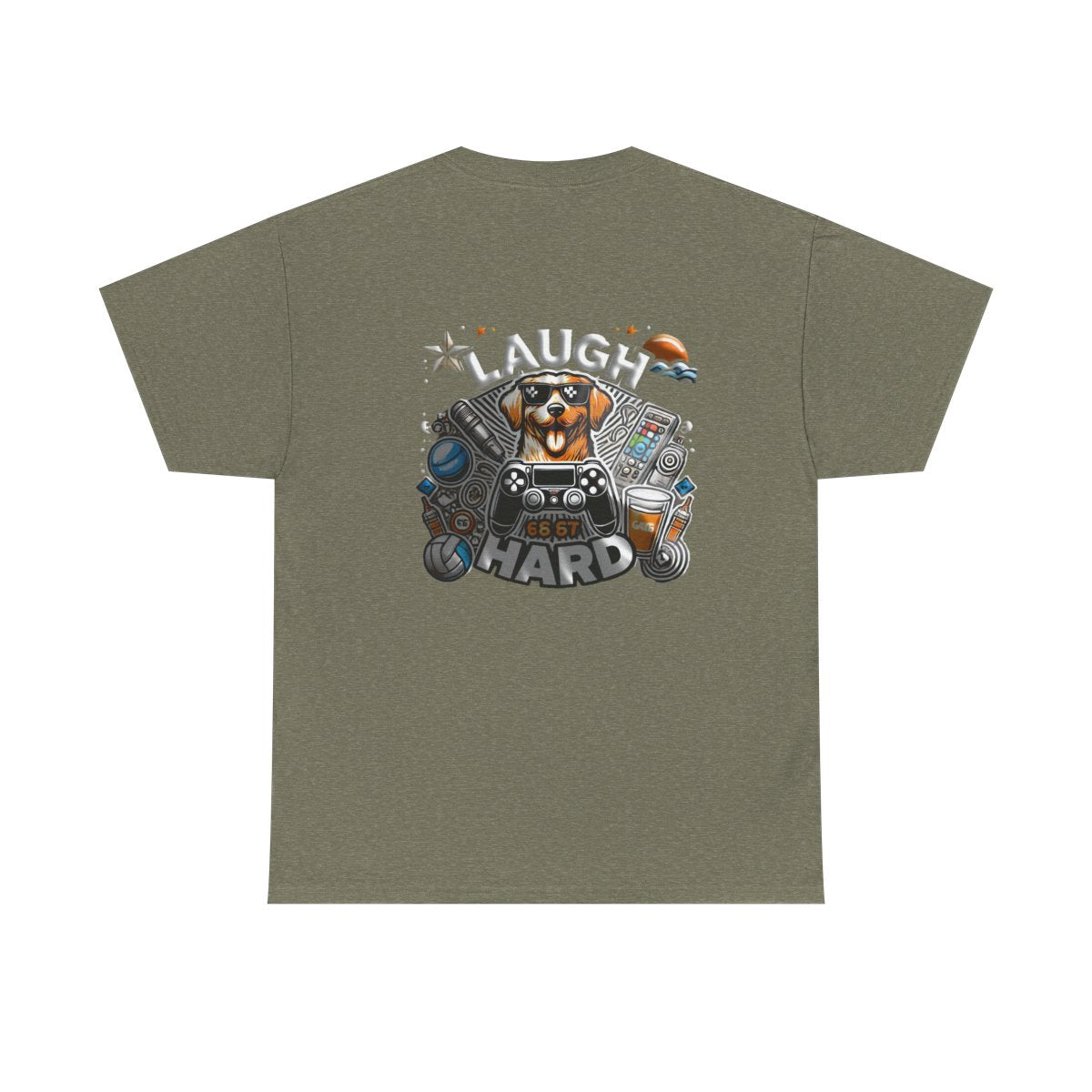 Heavy Cotton T-shirt " Laugh Hard " Classic Comfort, for Everyday